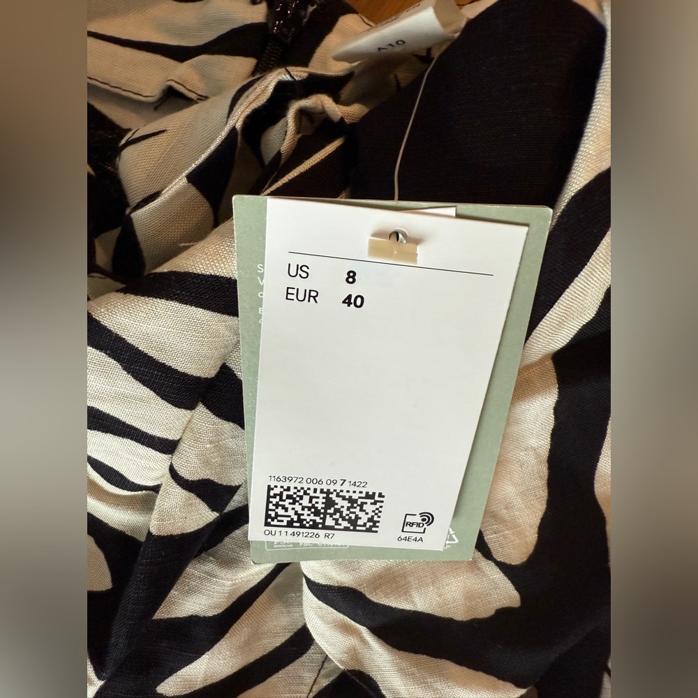 Black & White Wrap Skirt, Palm Print (H&M) - Picture 4 of 5